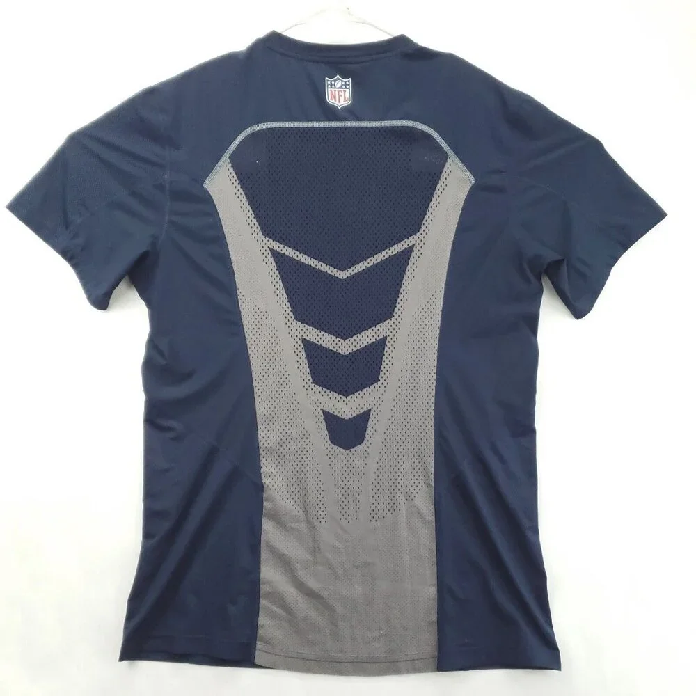 Nike Dallas Cowboys Shirt Mens Large Blue Dri-Fit Hypercool Stretch Crew Neck